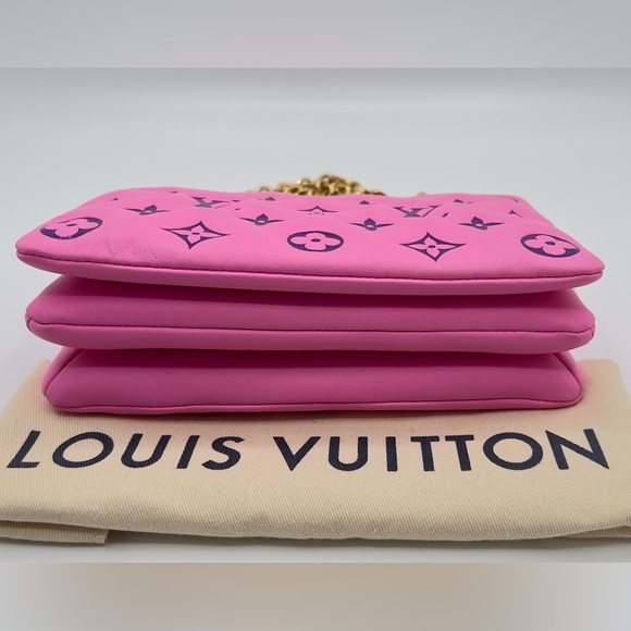 Louis Vuitton Lambskin Embossed Monogram Vuittamins Pochette Coussin Rose Violet - Picture 5 of 15
